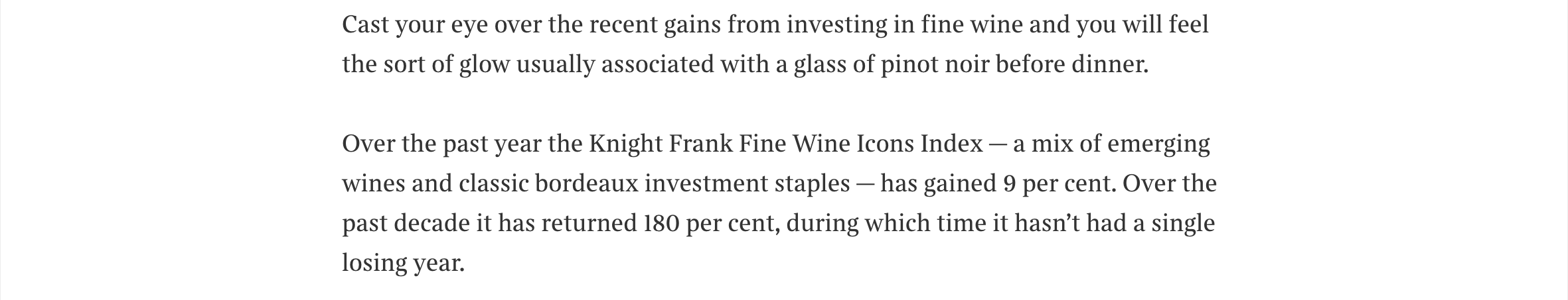 The Times - Wine Owners - Fine wine investment