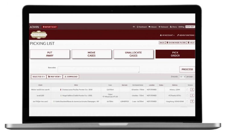 The Wine Cellarage | Wine Warehouse software