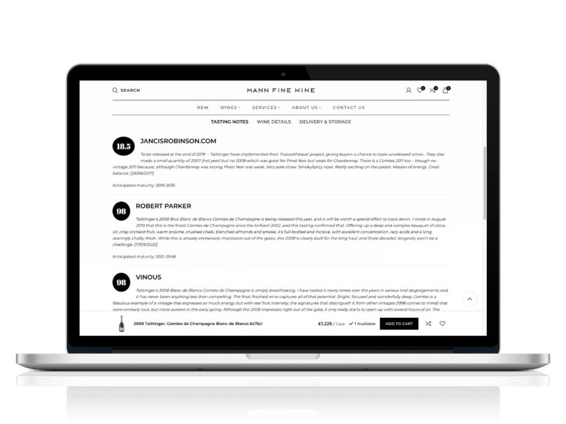 Hub webshop tasting notes | Wine eCommerce | Wine Hub | Wine Inventory Management Software