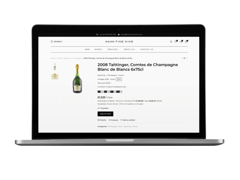 Mann Fine Wine Hub Webshop | Wine eCommerce | Wine Hub | Wine Inventory Management Software